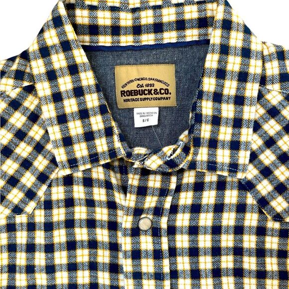 Vintage Rhobuck & Co Shirt Mens Size Small Plaid Cotton Button Up  Pearl Buttons - Picture 1 of 8